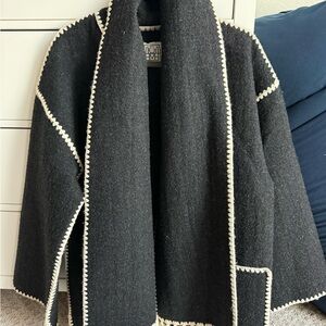 Toteme Black Cape with White Trim